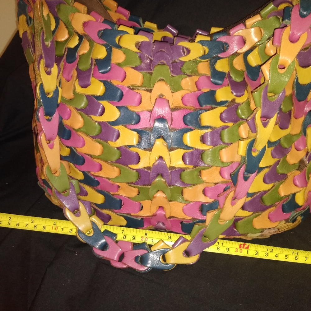 Vintage Crochet Leather Marco Avane Shoulder Bag